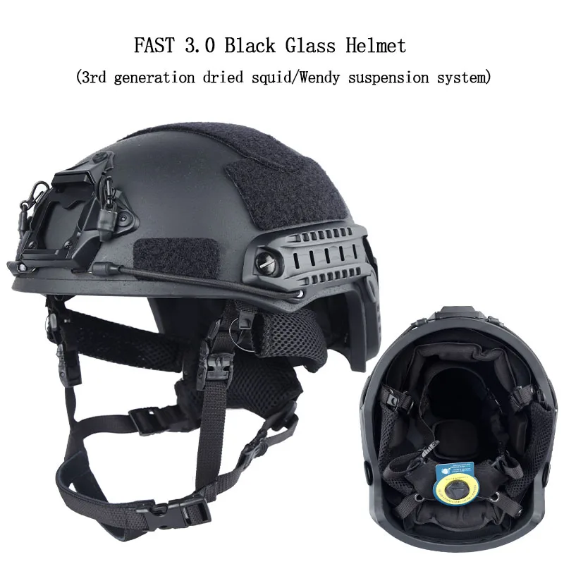 Quick MH Casco antidisturbios fibra de vidrio – Uso táctico exterior - imagen 2
