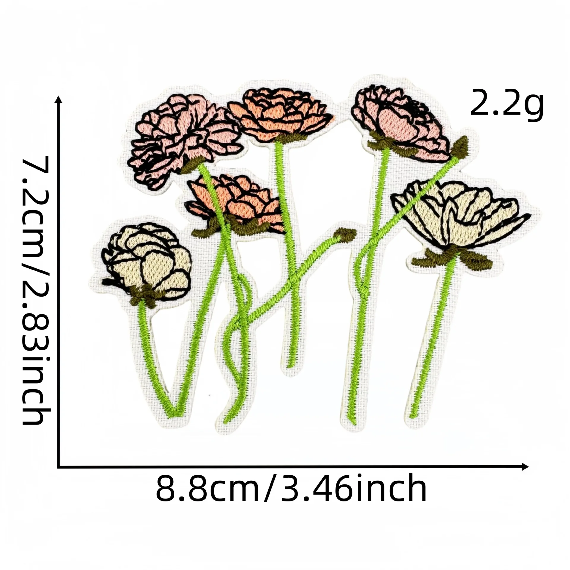 Parche bordado bohemio flores ramo claro decorativo para hogar - imagen 3