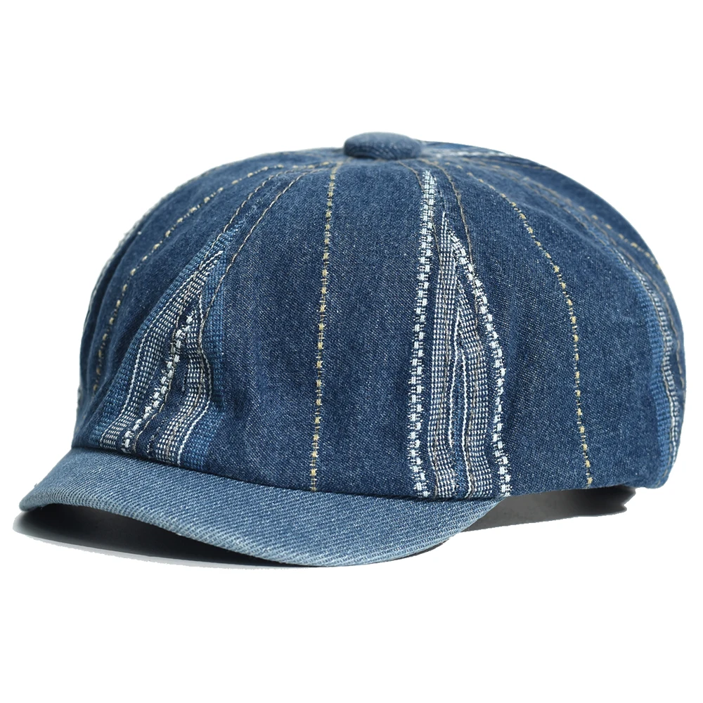 Gorra estilo Gatsby de denim retro para exterior y conducción - imagen 4