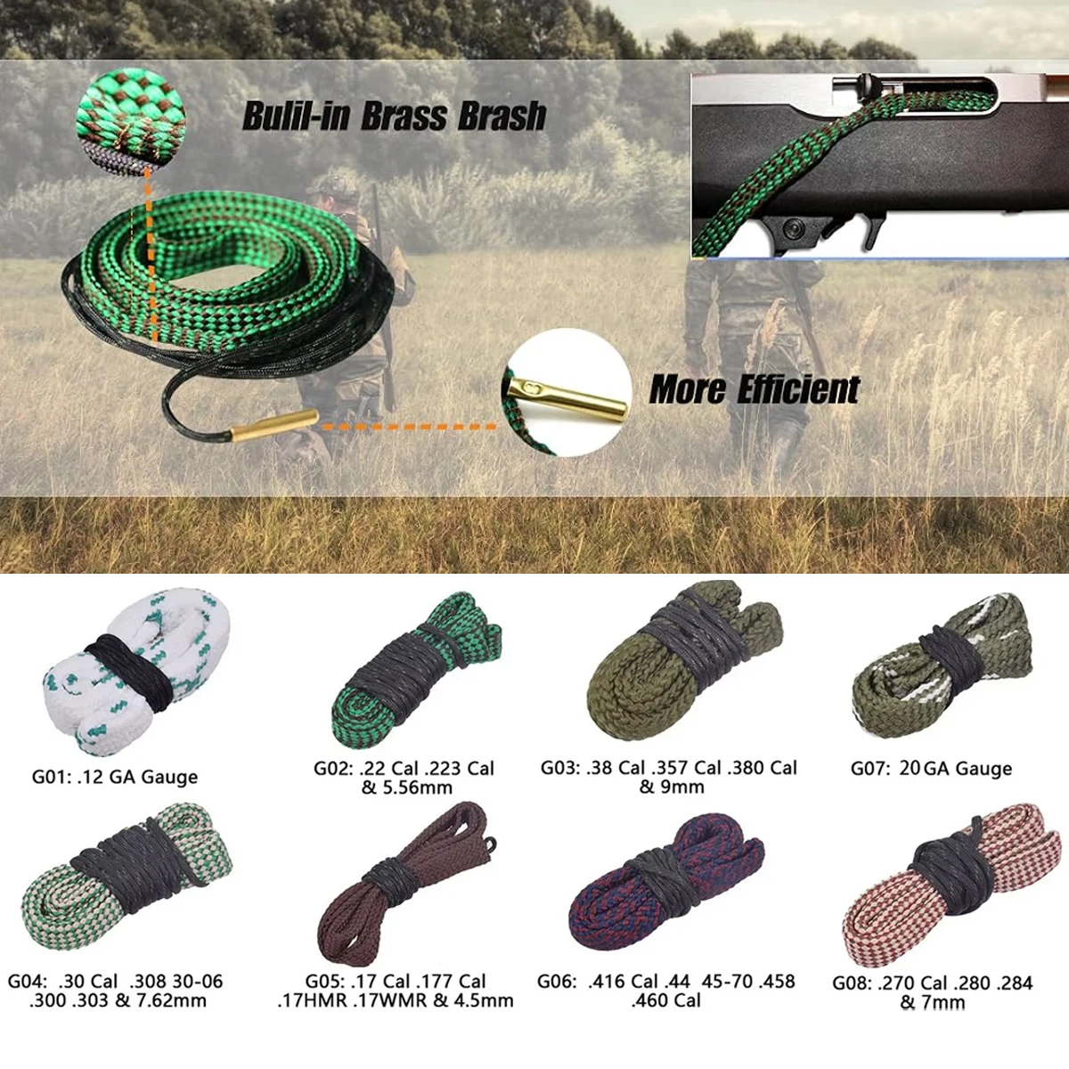 Cepillos de limpieza tácticos para cañones, rifle y pistola - imagen 3