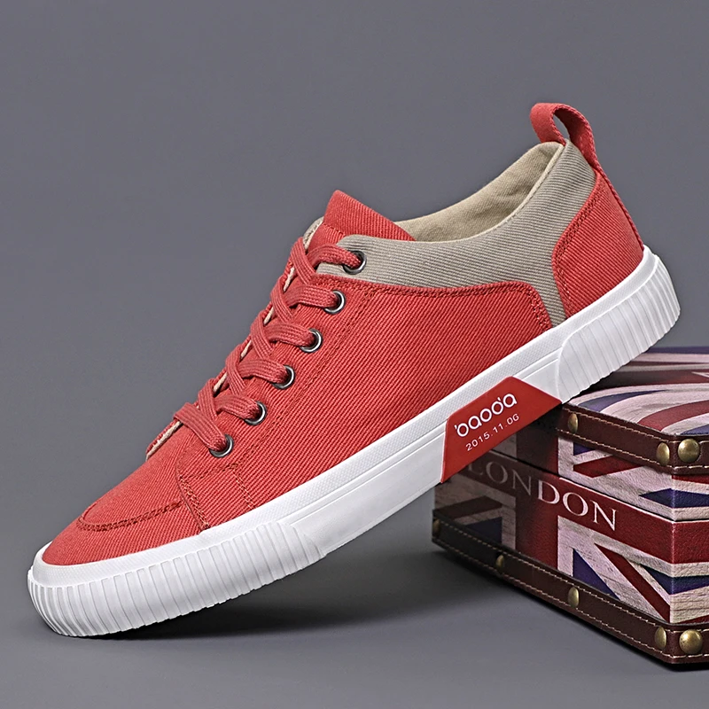 Zapatos de lona hombre con cordones transpirables ligeros suela suave - imagen 2
