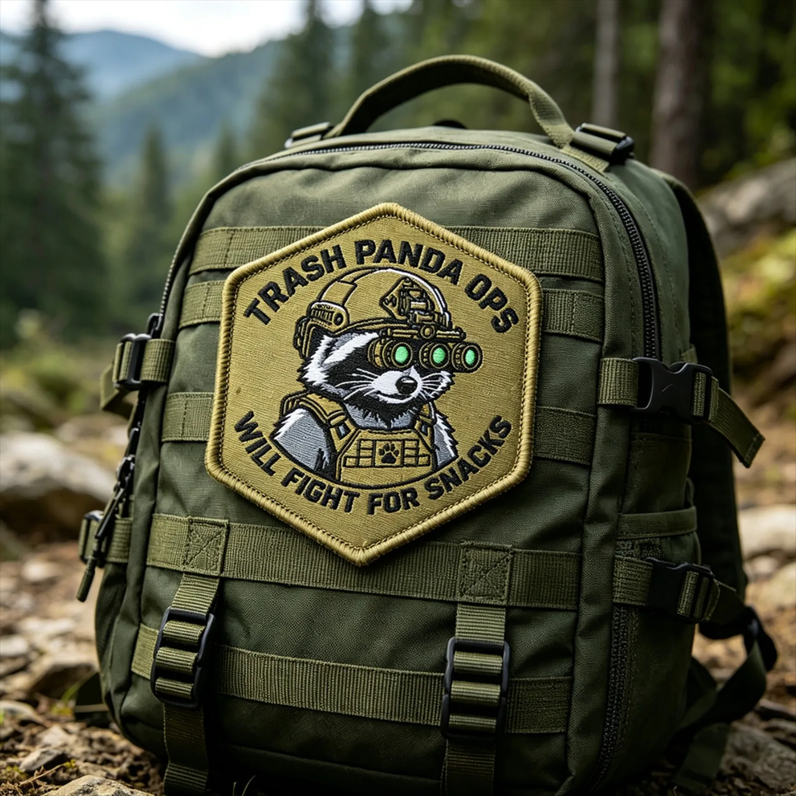 TRASH PANDA OPS Parche táctico de mapache con velcro