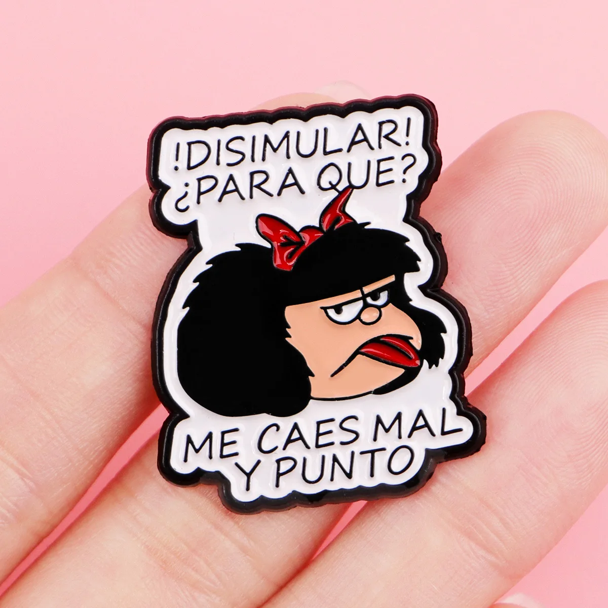 Broche esmalte frase divertida – Pin decorativo ropa y sombreros mujer - imagen 4