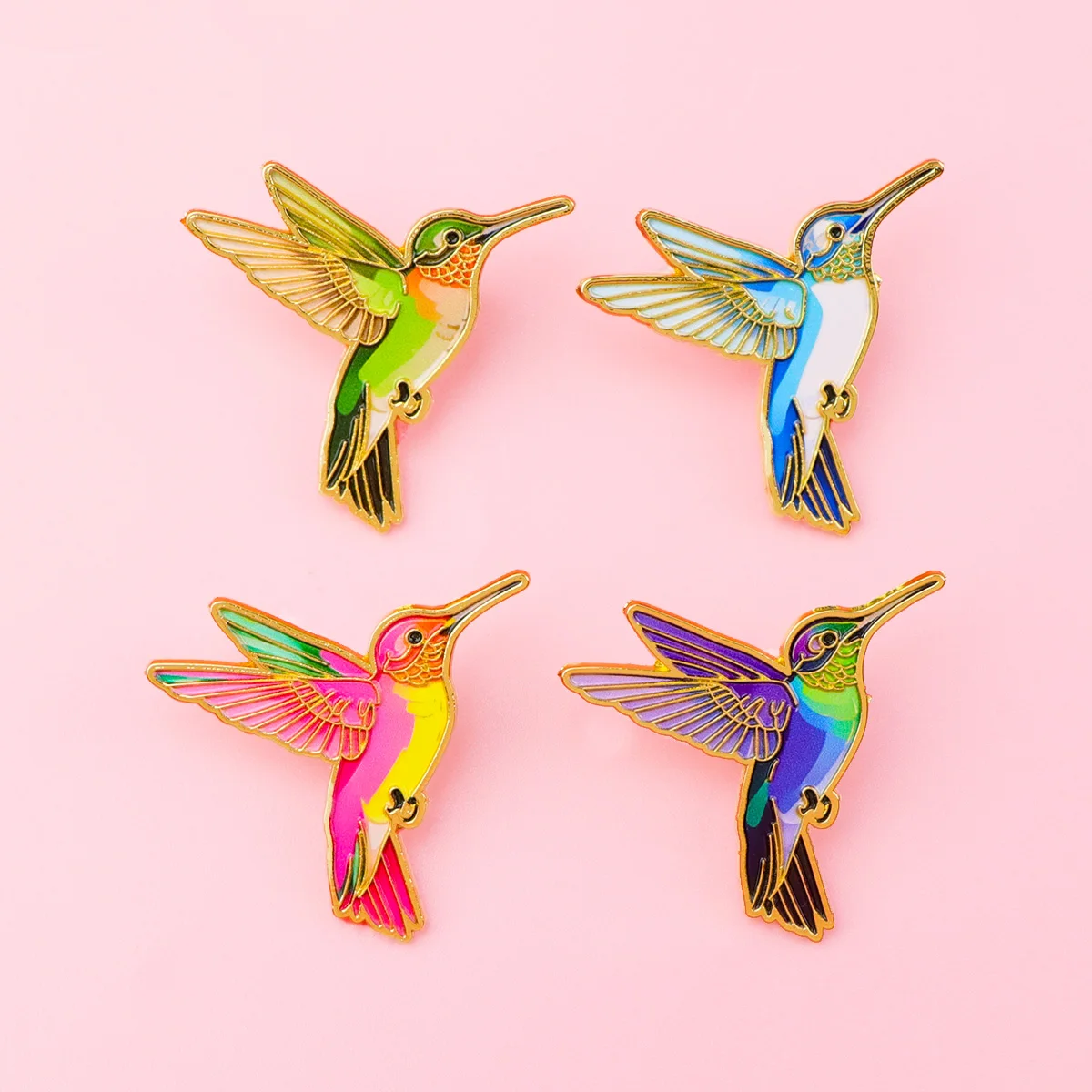 Pin de solapa colibrí esmaltado – broche de metal para mochila - imagen 5