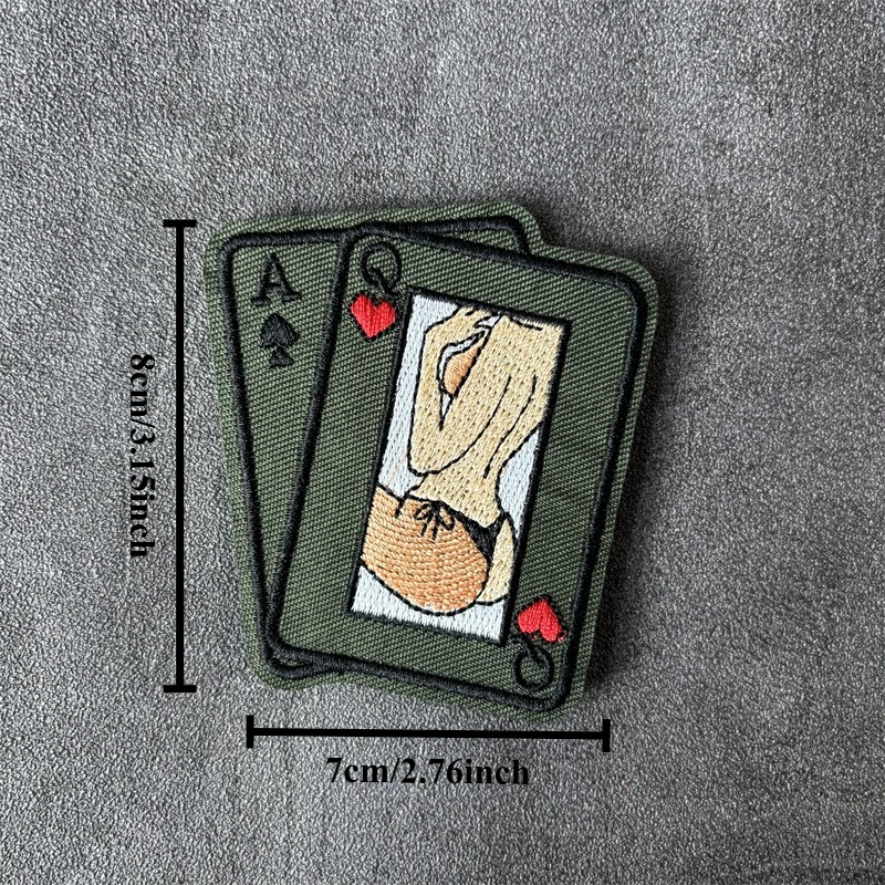 Parche bordado militar Black Ace y Red Queen con velcro - imagen 2