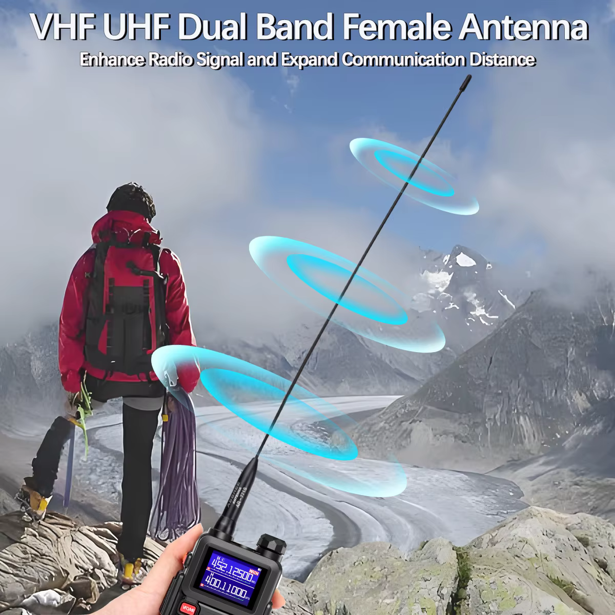 ABBREE AR-771S antena UHF VHF titanio para Baofeng Quansheng - imagen 4