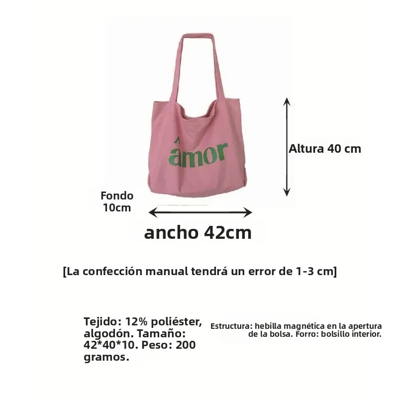 Bolso de lona bandolera gran capacidad para trabajo y compras - imagen 5