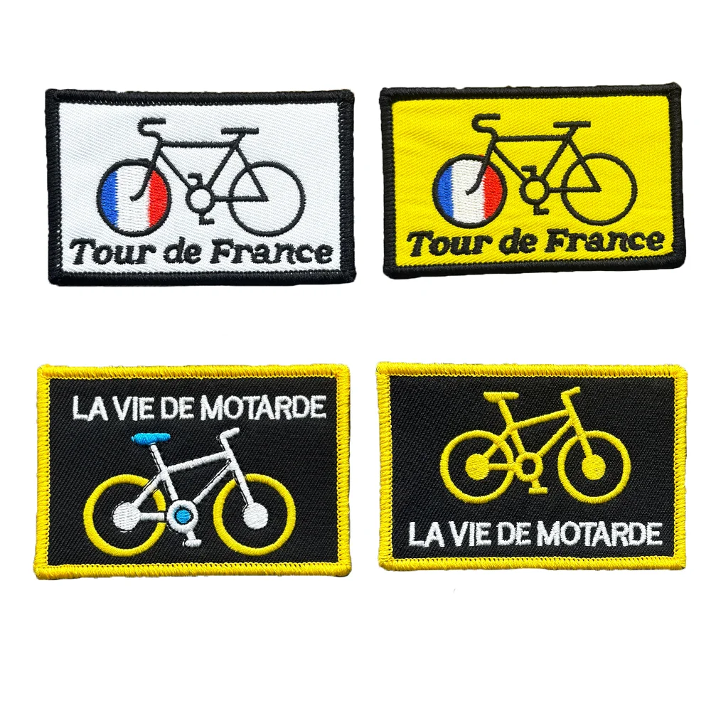 Parche bordado LA VIE DE MOTARDE con gancho para ciclismo y biker - imagen 2