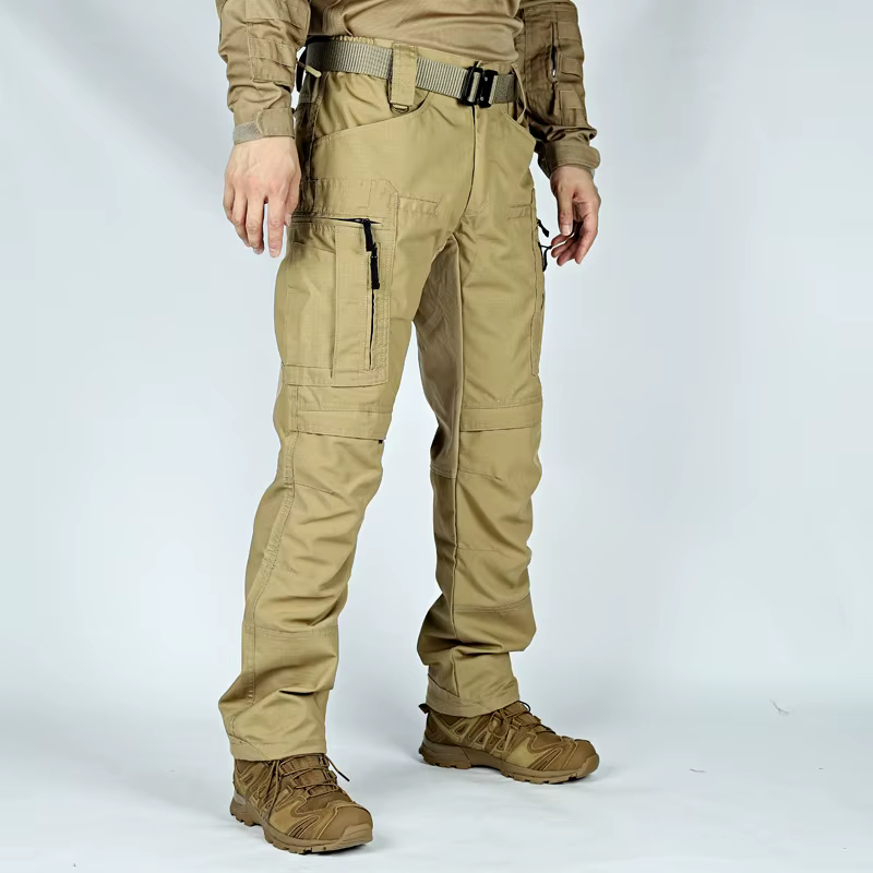 Pantalones Cargo Tácticos Impermeables – Multi Bolsillo Hombre Caqui - imagen 3
