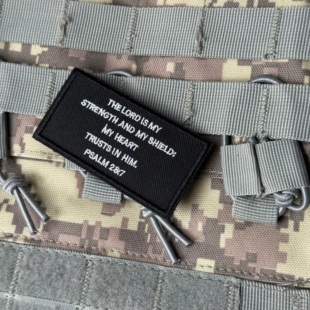 Parche táctico militar versículo bíblico bordado con gancho y bucle - imagen 3