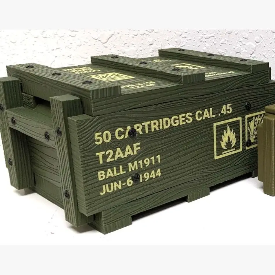 Caja de municiones WWII 3D impresa para almacenamiento táctico
