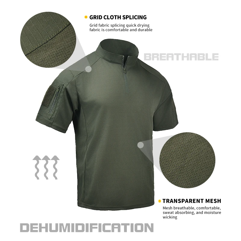 Camiseta táctica HAN WALD manga corta para senderismo y pesca - imagen 3