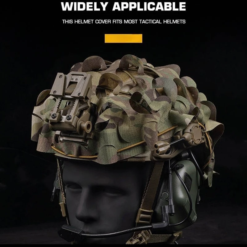 Funda táctica para casco camuflaje malla 3D corte láser Airsoft - imagen 5