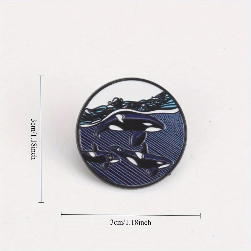 The Whale Lover broche esmaltado Orca Sea Wave para fans de ballenas