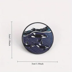 The Whale Lover broche esmaltado Orca Sea Wave para fans de ballenas