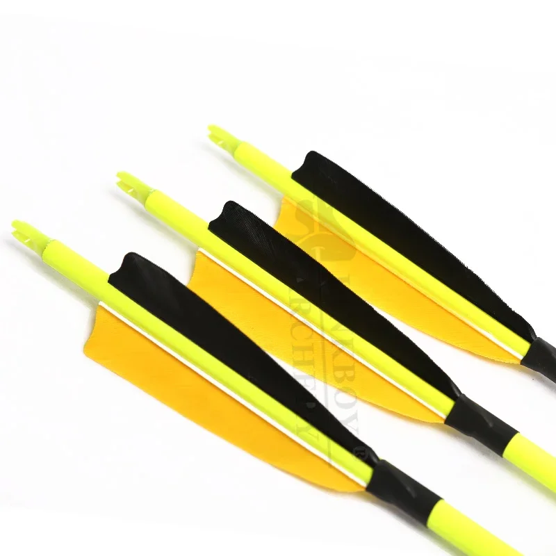 Flechas de carbono para arco tradicional con plumas de pavo - imagen 4