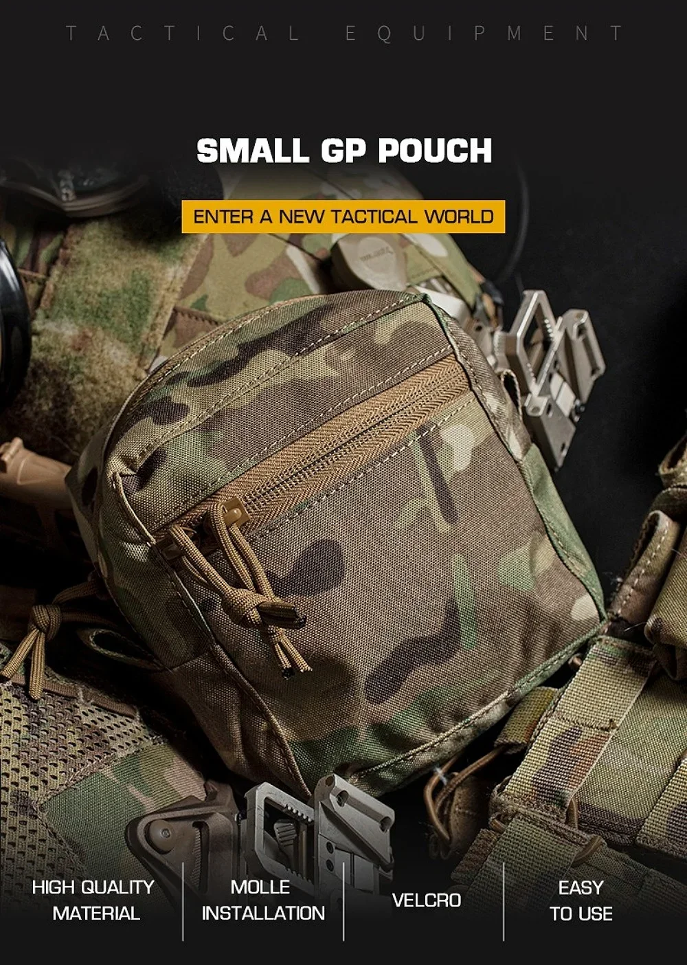 Bolsa táctica MOLLE en vista general