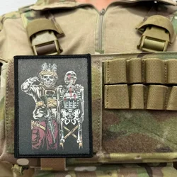 Parches tácticos de esqueletos militares con velcro para mochilas
