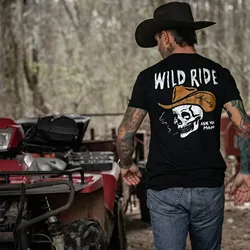Camiseta militar táctica algodón Wild Ride para hombre
