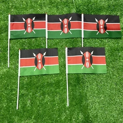 Bandera de mano de Kenia con palo de plástico para eventos deportivos