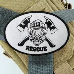 Parche táctico bordado bombero con velcro para chaleco y mochila
