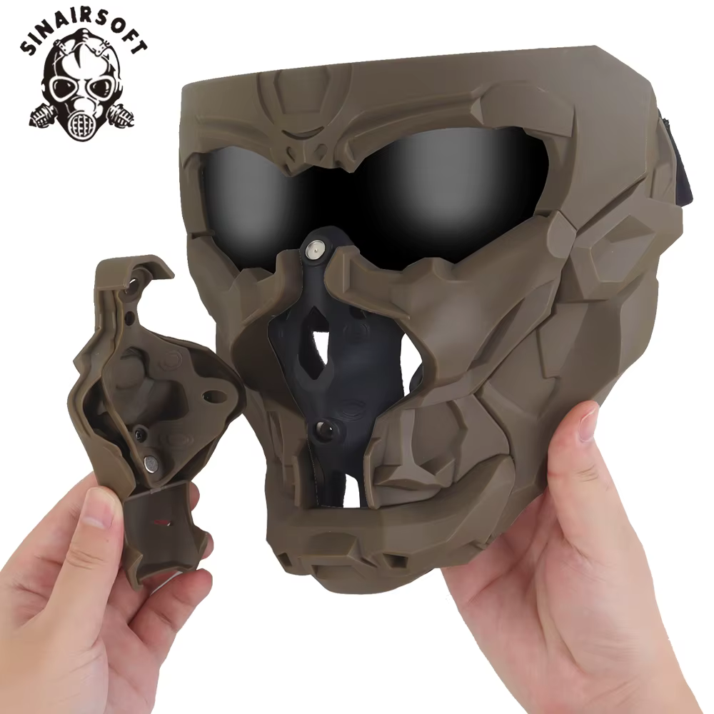 SINAIRSOFT máscara táctica airsoft con visor ajustable y correa - imagen 4