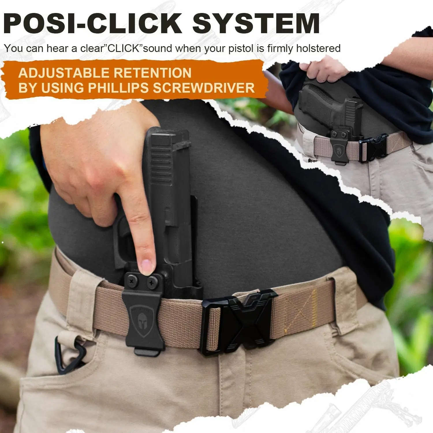 Funda Kydex IWB Glock 20/21/22 – Retención ajustable diestra - imagen 4