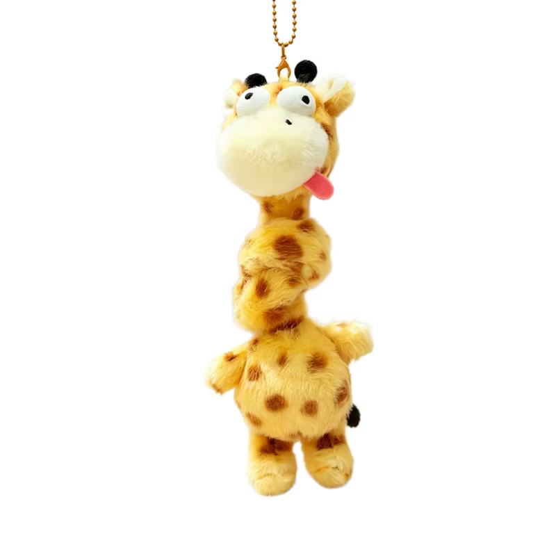 Llavero táctico con dije animal de tela suave y cadena