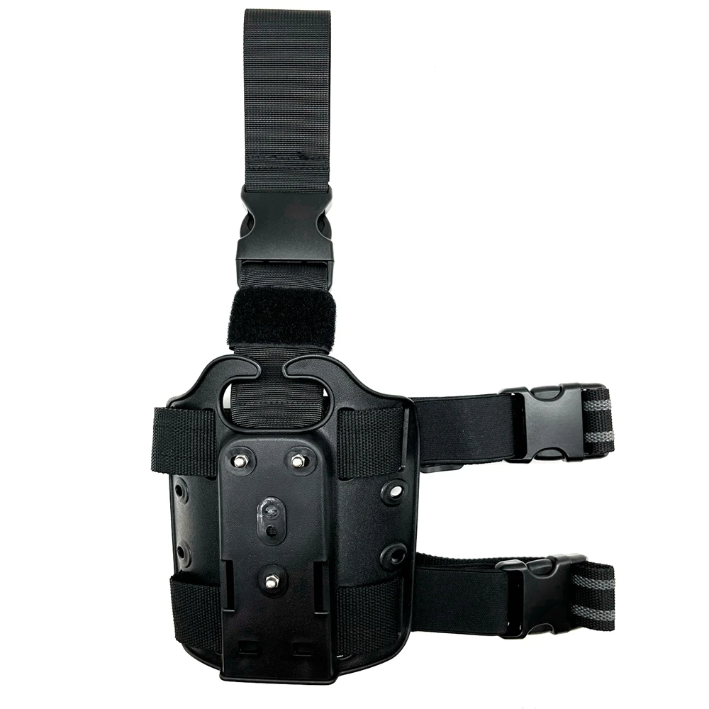 Leg Rig táctico negro hasta el muslo con panel porta-fundas – Airsoft
