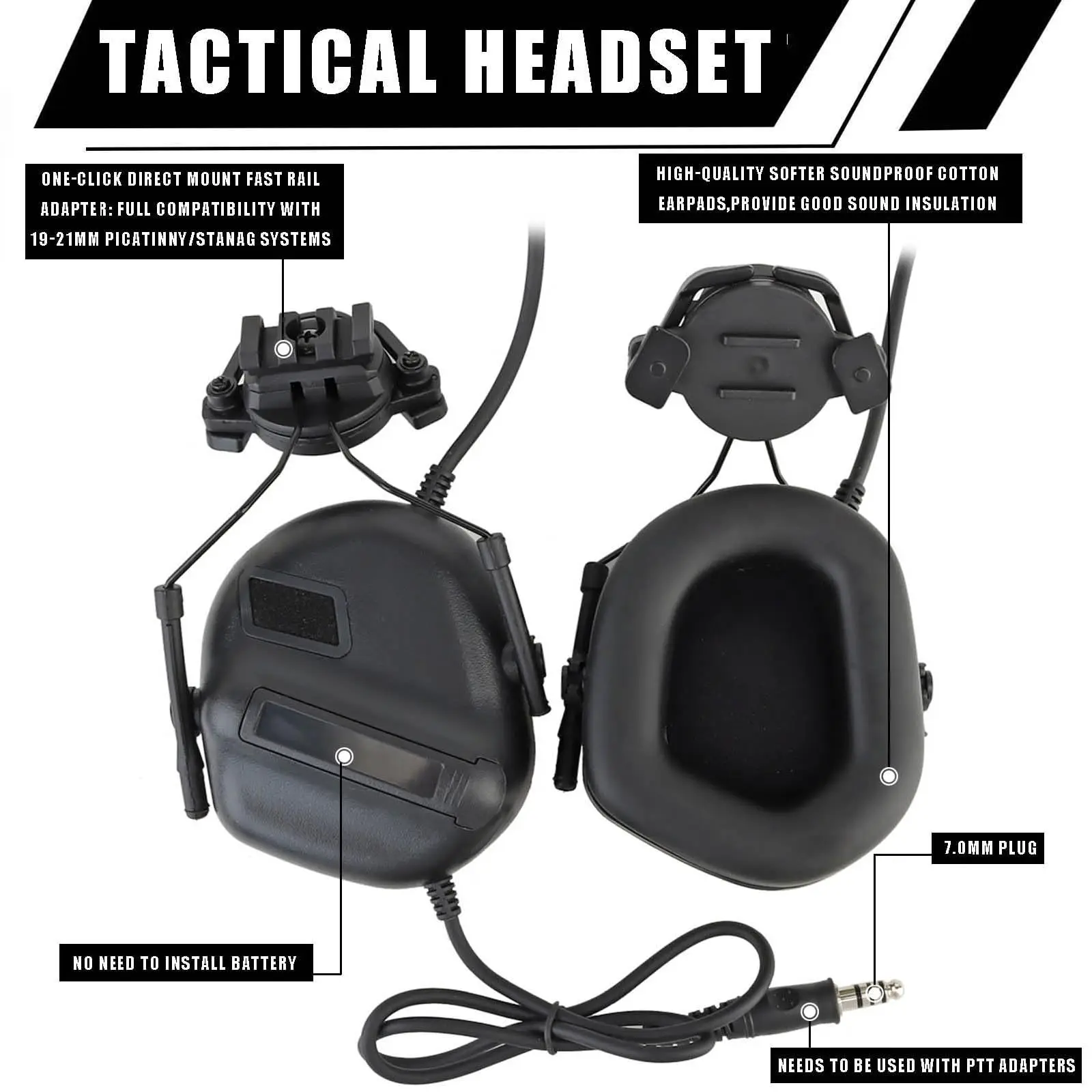 Casco táctico COD Ghost con auriculares NVG para airsoft - imagen 4