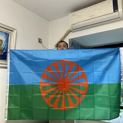 Bandera gitana colgante de poliéster para uso interior y exterior