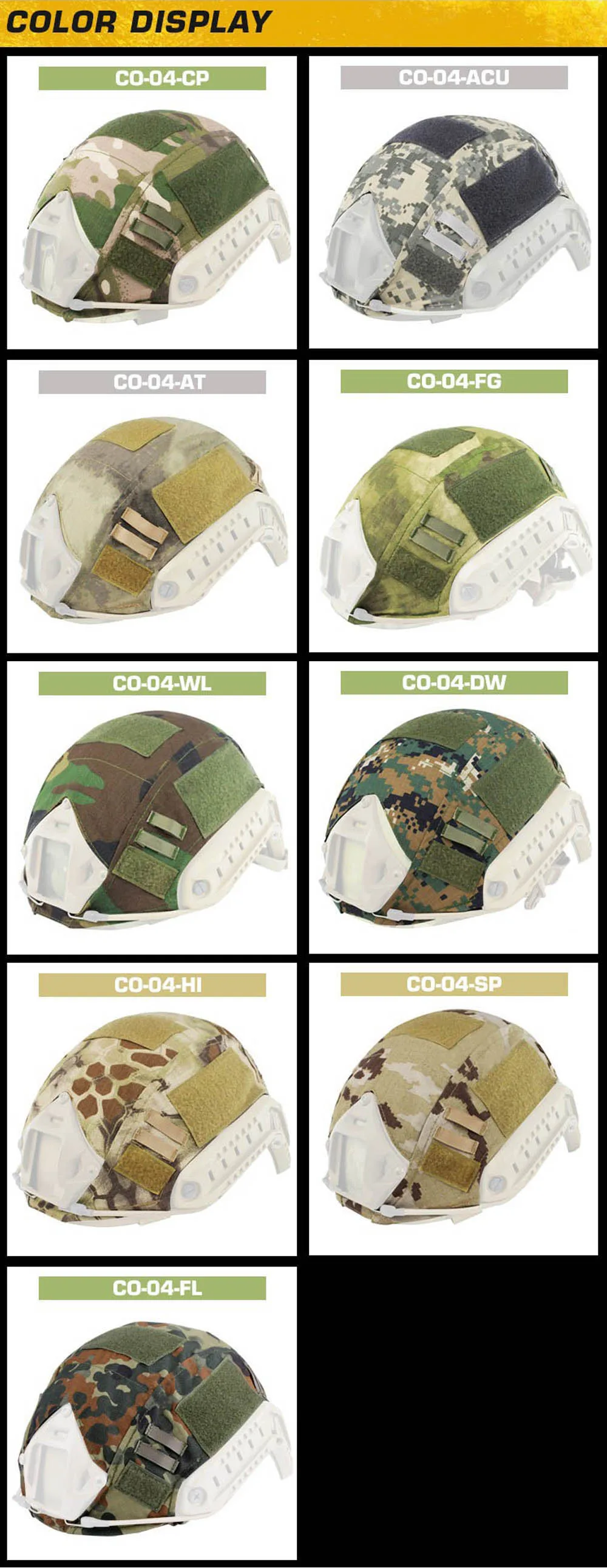 Variedad de camuflajes disponibles