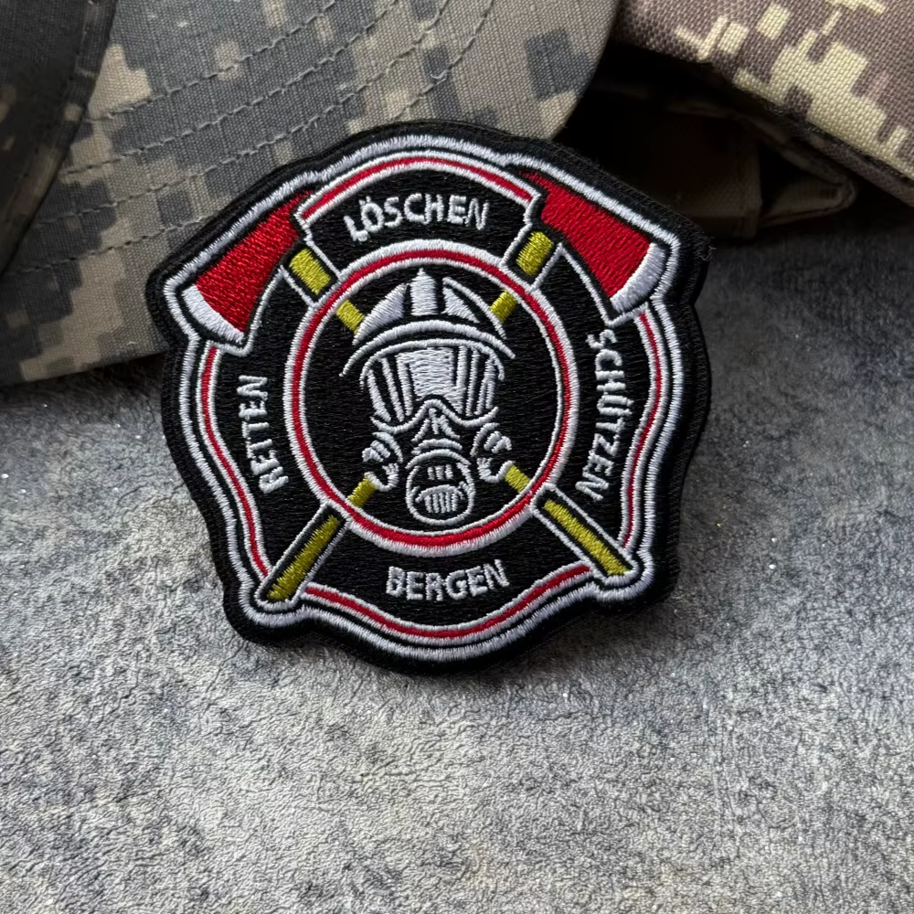 Parche táctico Bomberos y Rescate bordado con velcro para mochila - imagen 5