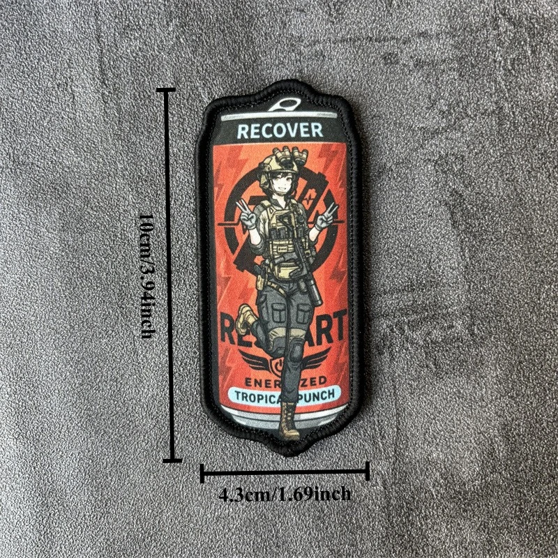 Parche táctico Recover Beverage Girl – moral y velcro para ropa