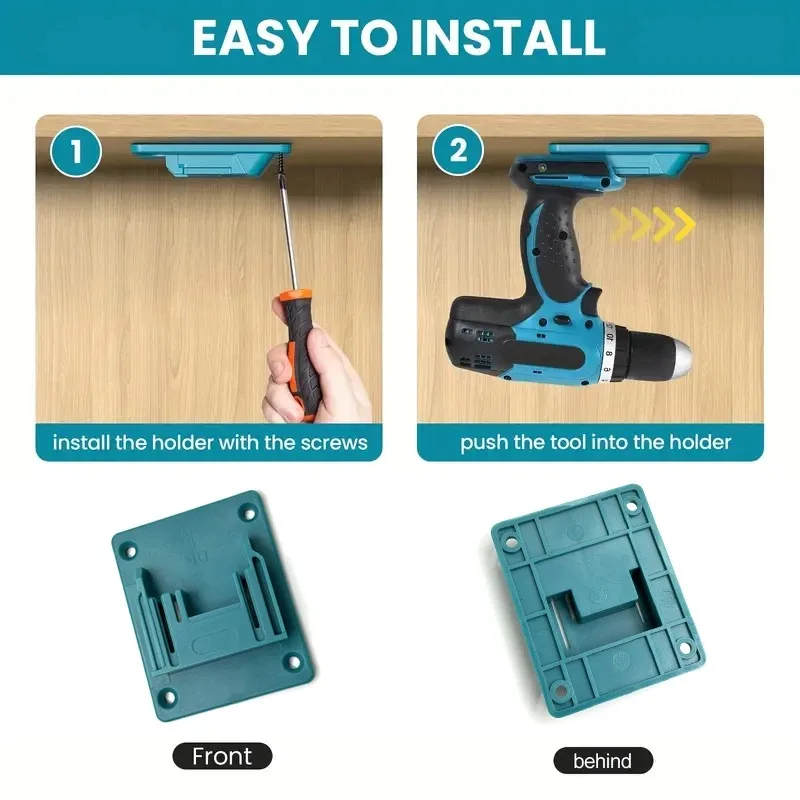 Soporte de pared para taladro Bosch/Makita, ABS resistente