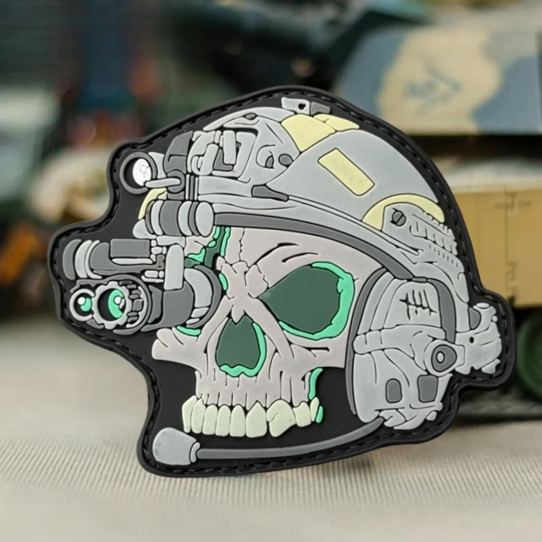 Parche táctico PVC 3D calavera cazador con velcro – Chevron