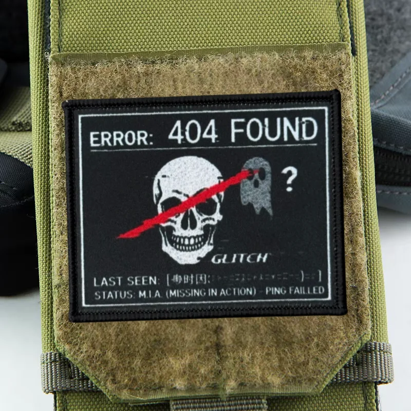 Parche moral táctico Error 404 Found con velcro y gancho - imagen 3