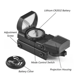 HD101 Mira táctica con punto rojo y verde para airsoft