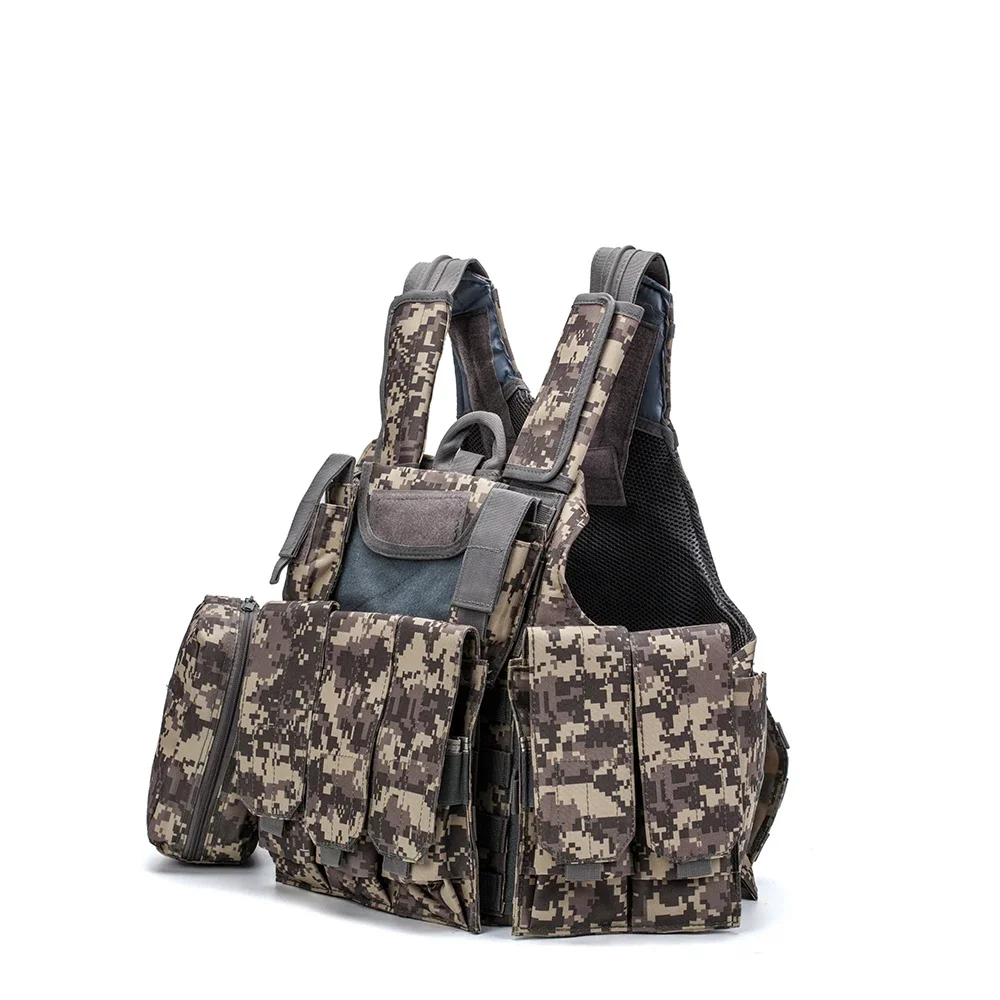 Chaleco Táctico MOLLE Camo con Porta Cargadores Triple y Placa - imagen 5