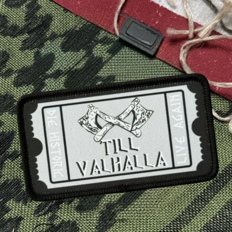 Parche Ticket To Valhalla – Insignia táctica con velcro para chaleco o mochila - imagen 2