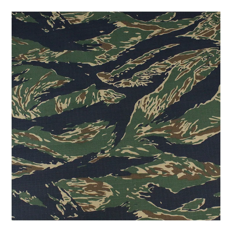 Tela NYCO ripstop camuflaje azul rayas tigre para uniformes tácticos - imagen 2