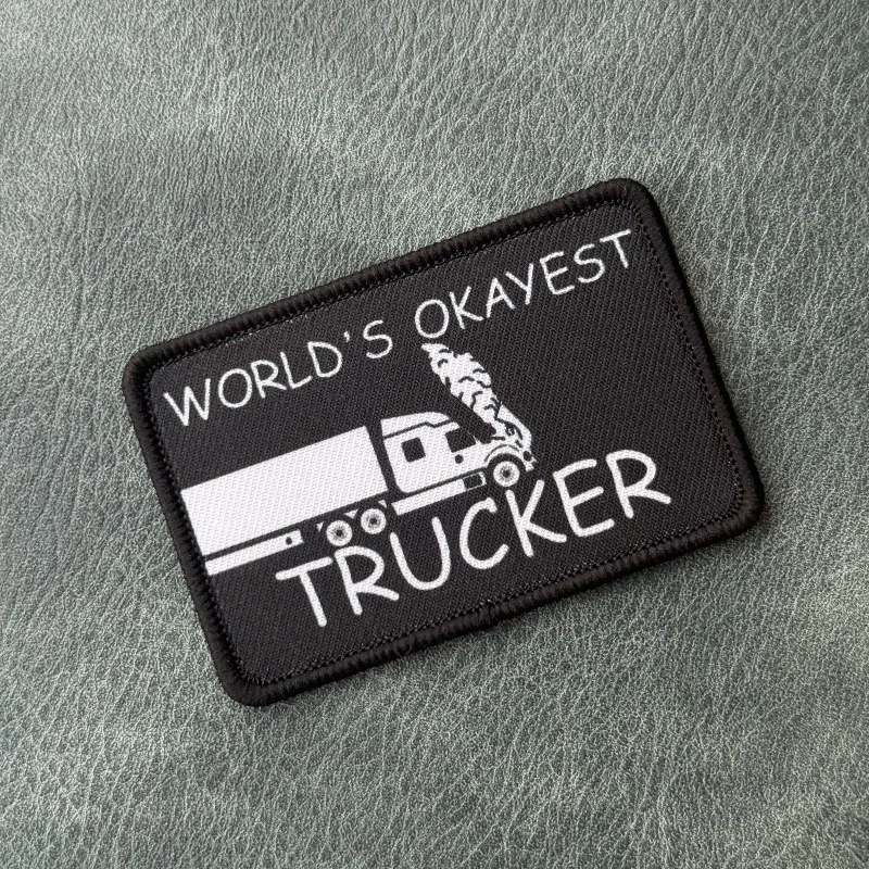 Parche táctico bordado humor mejor camionero del mundo con velcro - imagen 5