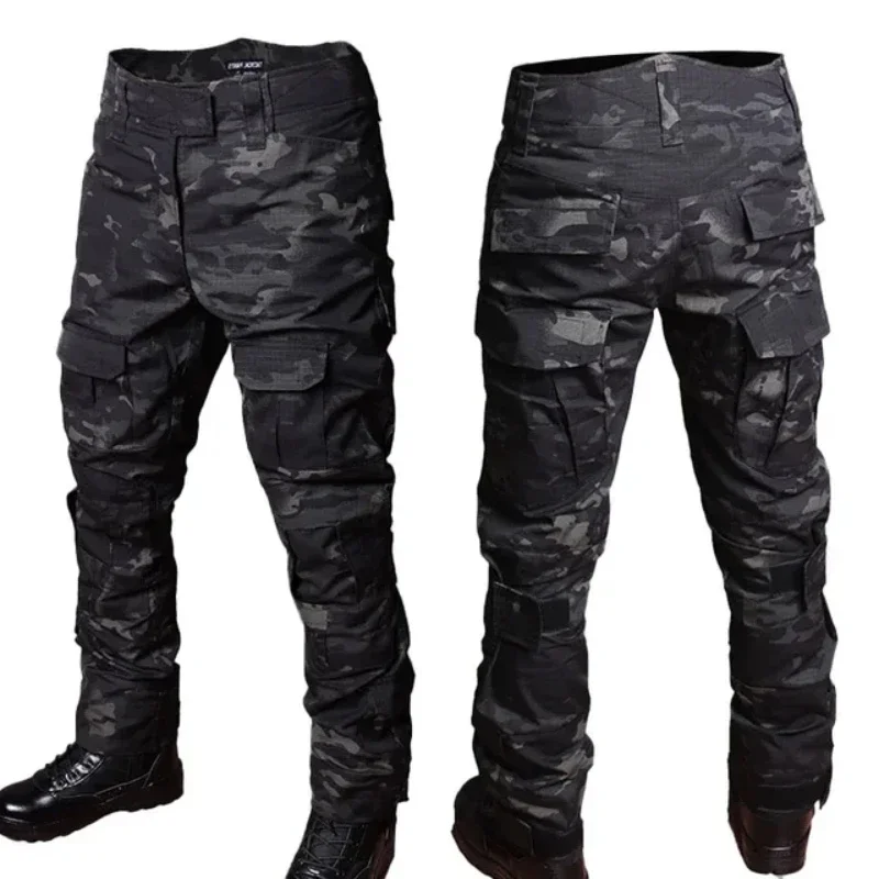 Ropa táctica camuflaje negro impermeable media cremallera y bolsillos - imagen 4