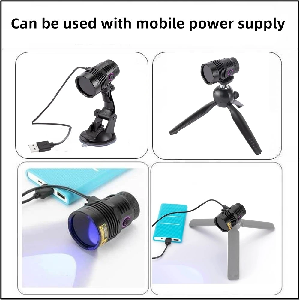 Detalle de la luz violeta UV 365nm