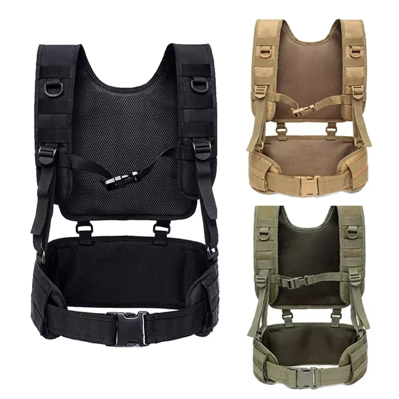 Chaleco táctico MOLLE caza con cinturón acolchado y arnés airsoft - imagen 4