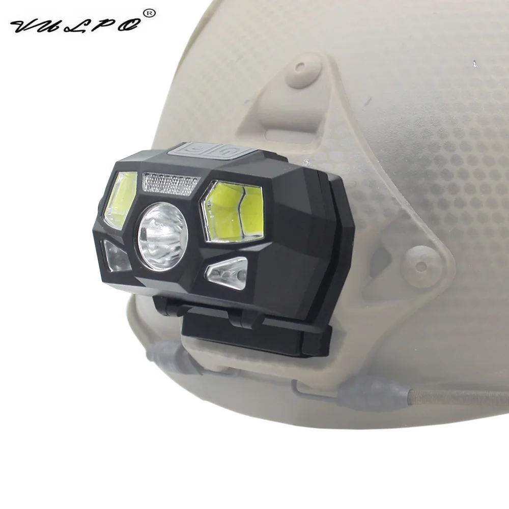 VULPO casco táctico FAST MICH con linterna USB integrada negra
