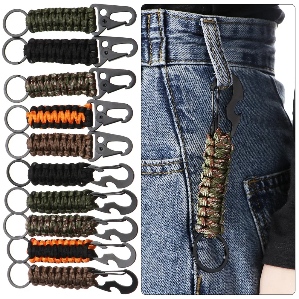 Kit supervivencia Paracord militar – Llavero táctico con mosquetón