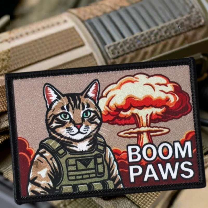 BOOM PAWS parche táctico gato con velcro gancho y bucle - imagen 5
