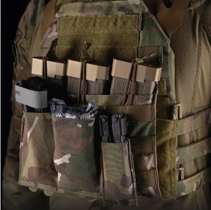 Portacargador táctico 9mm MOLLE con porta linterna y botiquín