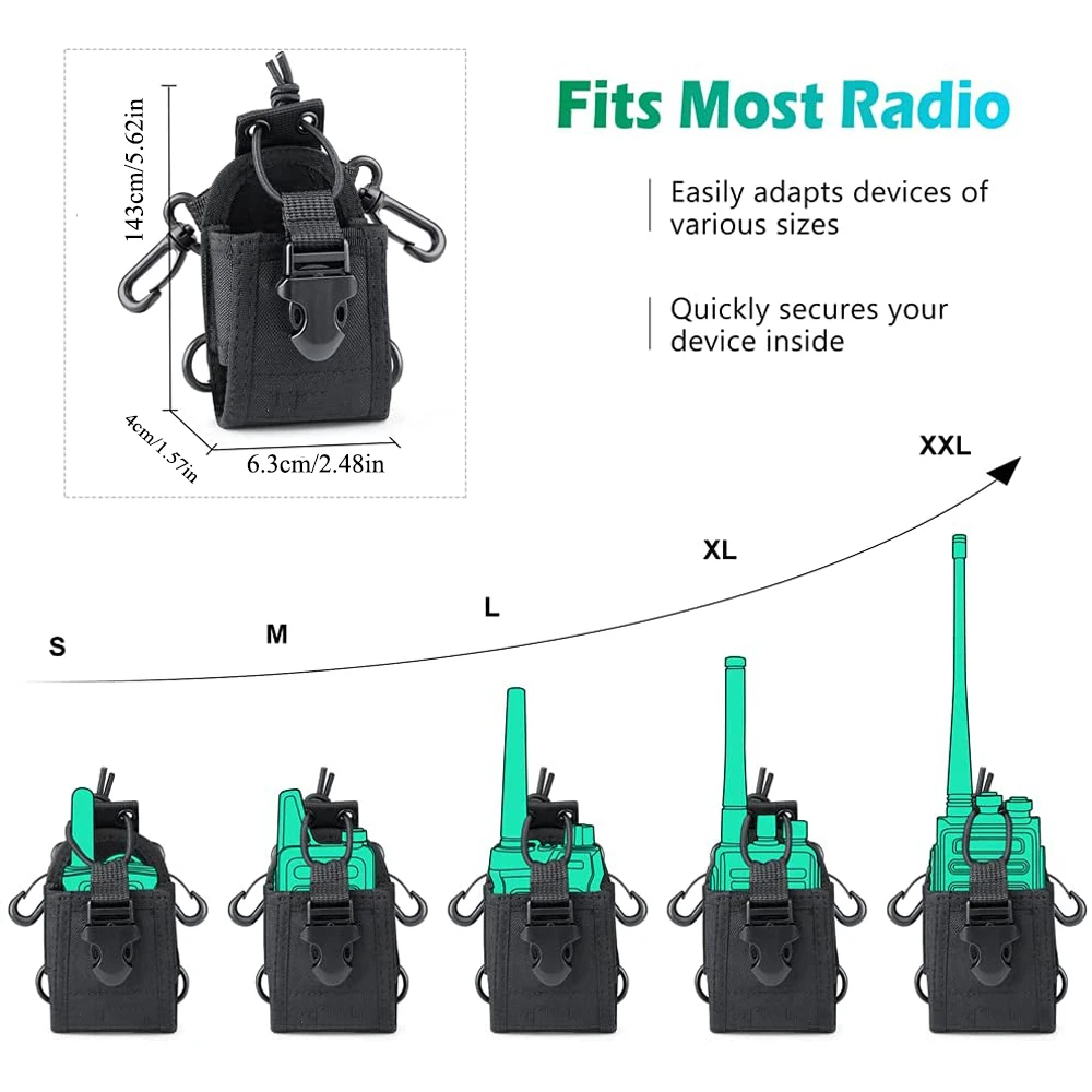 Funda radio MOLLE para walkie, con cinturón táctico de servicio - imagen 5